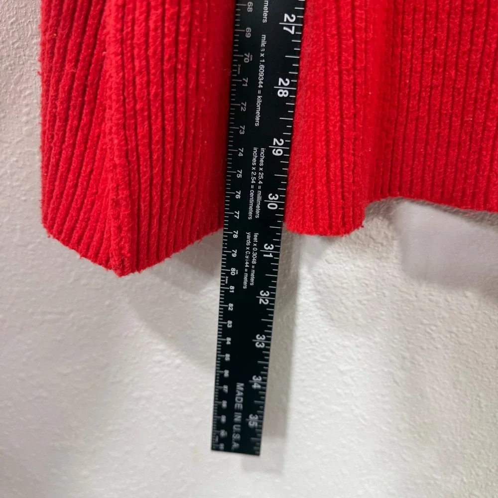 Aerie Womens‎ Red Cable Knit Crewneck Sweater Long Sleeve Pullover Size M